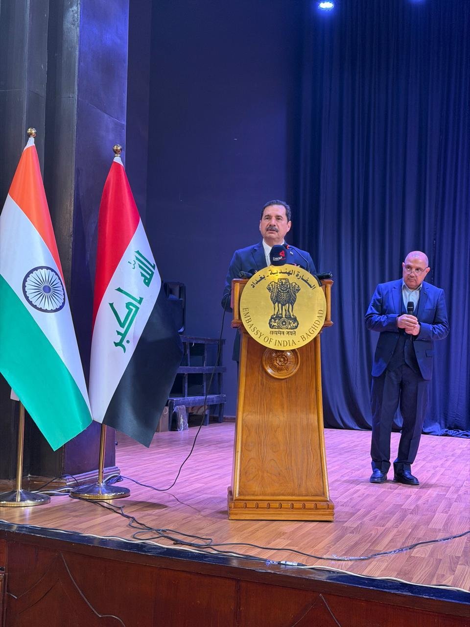 The Embassy of India in Baghdad, in association with the Ministry of Culture, Government of Iraq, hosted a Cultural Evening of Classical Kathak Dance on 13 February 2026 at the People’s Hall, Bab al-Mu'azzam, Baghdad. The event featured the renowned Indian artist Pandit Sandeep Mahavir and his troupe, whose vibrant performances elegantly showcased the grace, rhythm, and storytelling traditions of Indian culture, leaving the audience thoroughly enthralled.​