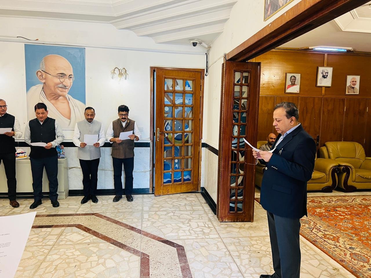 On the occasion of the Constitution Day (Samvidhan Diwas), Ambassador Soumen Bagchi, all officers and staff of the Embassy of India, Baghdad, read the Preamble to the Constitution  of India at the Embassy premises and pledged to uphold the values, ideals, and principles enshrined in it.