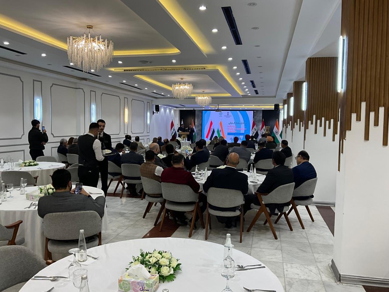 On the sidelines of the 49th Edition of Baghdad International Fair from February 01–07, 2026, Embassy of India, Baghdad organized an India-Iraq B2B Meeting on 05 February 2026, at the Baghdad International Hotel. Approximately 100 Iraqi and Indian businessmen representing from sectors including Electronics, Power, Construction, Readymade garments and Textile, Agriculture, Food & Beverages etc. participated in the Meeting. 22 Indian companies led by Federation of Indian Export Organistation (FIEO) took part in BIF-2026.