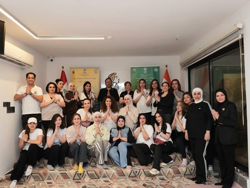 Empowering Leadership through Yoga. As part of the lead-up to the 12th International Day of Yoga 2026, the Embassy of India in Baghdad held a special yoga session for a group of women entrepreneurs and business leaders at the offices of the Iraqi Business Women Council in Baghdad. The session was led by Embassy-trained instructor Ms. Noor Younis. The gathering celebrated the shared belief that success is most meaningful when accompanied by balance and well-being. The participants expressed their appreciation to the Embassy for the initiative and reaffirmed their commitment to joining the grand celebration of the International Day of Yoga 2026 in Baghdad on 20 June 2026. Ambassador Soumen Bagchi thanked the Council for its active partnership in promoting yoga among 25 members. He invited Dr. Maha Al-Obaidi, Founding Member of the Council, to explore ways to strengthen business ties between the two countries, in collaboration with the Embassy. The event reflected a simple yet powerful idea: when empowered women invest in their own well-being, they strengthen not only themselves, but also the businesses, families, and communities they lead.