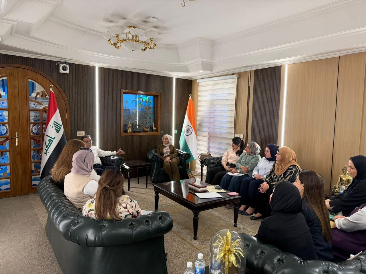 Ambassador Soumen Bagchi met with the 16 participants selected for a specially curated course for professional women of Iraq “Leadership Skills for Women” under the Indian Technical and Economic Cooperation (ITEC) programme of the Government of India.