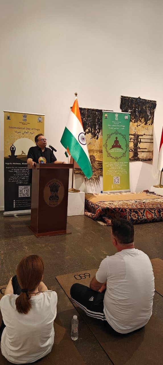 Baghdad Gears Up for the 12th International Day of Yoga 2026. In the run-up to the12th International Day of Yoga 2026, the Embassy of India in Baghdad, in collaboration with 650 Gym at The Gallery, organized a special promotional yoga program on 13 June 2026 for members of the diplomatic community and prominent social media influencers in Baghdad. Session was led by Dr. Dheeraj Prakash Joshi, Yoga Guru. The event highlighted yoga’s universal appeal as a pathway to physical well-being, mental balance, and inner harmony, while strengthening bonds of friendship and understanding among diverse communities. We look forward to welcoming everyone to the grand celebration of the International Day of Yoga 2026 in Baghdad on 20 June 2026.