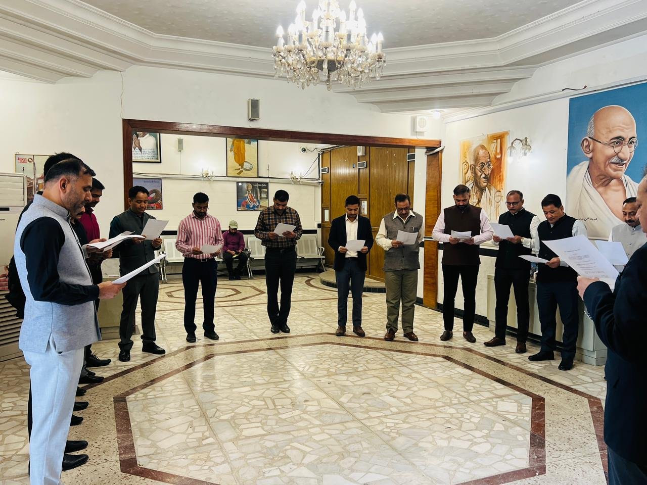 On the occasion of the Constitution Day (Samvidhan Diwas), Ambassador Soumen Bagchi, all officers and staff of the Embassy of India, Baghdad, read the Preamble to the Constitution  of India at the Embassy premises and pledged to uphold the values, ideals, and principles enshrined in it.