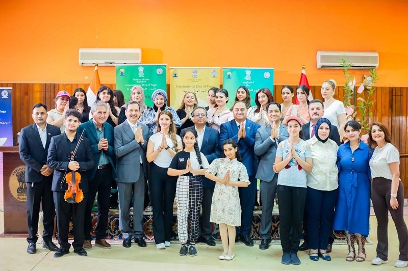 Yoga Meets Music: #IDY2026 Promotional Event at School of Music & Ballet, Baghdad. A special promotional event for the 12th International Day of Yoga 2026 was organized by the Embassy of India in Baghdad at the School of Music and Ballet, Ministry of Culture, Baghdad. Students of the school participated in the yoga session, which was led by Embassy instructor Dr. Sura Al-Jabouri. Ambassador Soumen Bagchi, Dr. Faiz Salem, DG Ministry of Culture and Director of the school joined the gathering after the session. A short violin recital was given by a student. The Embassy extends its sincere gratitude to the Ministry of Culture, Tourism and Antiquities and the administration of the School of Music and Ballet for their cooperation and hospitality. Reflecting the spirit of this year’s theme “Yoga for Wellness, Wisdom and World Peace”, the event celebrated the harmony of body, mind, art, and culture.