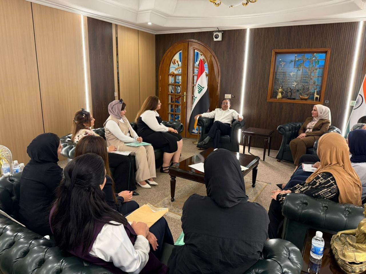 Ambassador Soumen Bagchi met with the 16 participants selected for a specially curated course for professional women of Iraq “Leadership Skills for Women” under the Indian Technical and Economic Cooperation (ITEC) programme of the Government of India.