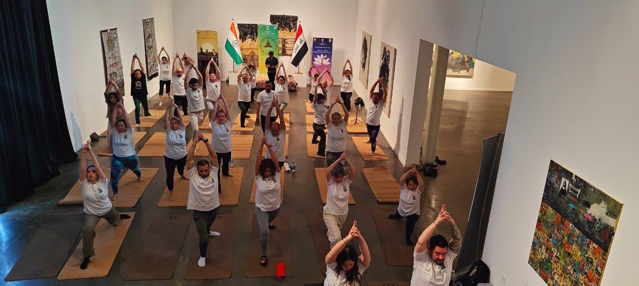 Baghdad Gears Up for the 12th International Day of Yoga 2026. In the run-up to the12th International Day of Yoga 2026, the Embassy of India in Baghdad, in collaboration with 650 Gym at The Gallery, organized a special promotional yoga program on 13 June 2026 for members of the diplomatic community and prominent social media influencers in Baghdad. Session was led by Dr. Dheeraj Prakash Joshi, Yoga Guru. The event highlighted yoga’s universal appeal as a pathway to physical well-being, mental balance, and inner harmony, while strengthening bonds of friendship and understanding among diverse communities. We look forward to welcoming everyone to the grand celebration of the International Day of Yoga 2026 in Baghdad on 20 June 2026.