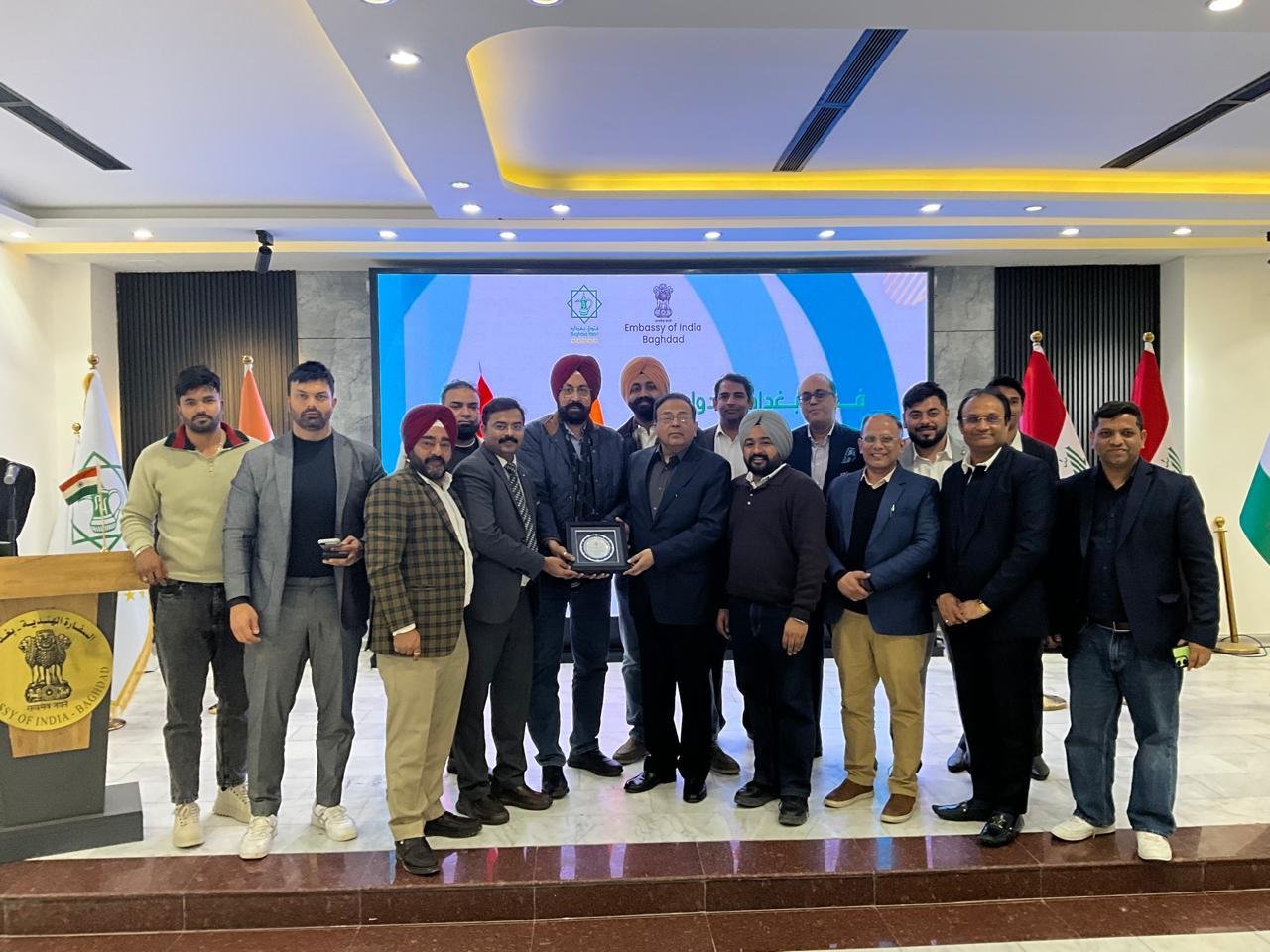 On the sidelines of the 49th Edition of Baghdad International Fair from February 01–07, 2026, Embassy of India, Baghdad organized an India-Iraq B2B Meeting on 05 February 2026, at the Baghdad International Hotel. Approximately 100 Iraqi and Indian businessmen representing from sectors including Electronics, Power, Construction, Readymade garments and Textile, Agriculture, Food & Beverages etc. participated in the Meeting. 22 Indian companies led by Federation of Indian Export Organistation (FIEO) took part in BIF-2026.