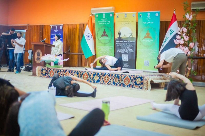 Yoga Meets Music: #IDY2026 Promotional Event at School of Music & Ballet, Baghdad. A special promotional event for the 12th International Day of Yoga 2026 was organized by the Embassy of India in Baghdad at the School of Music and Ballet, Ministry of Culture, Baghdad. Students of the school participated in the yoga session, which was led by Embassy instructor Dr. Sura Al-Jabouri. Ambassador Soumen Bagchi, Dr. Faiz Salem, DG Ministry of Culture and Director of the school joined the gathering after the session. A short violin recital was given by a student. The Embassy extends its sincere gratitude to the Ministry of Culture, Tourism and Antiquities and the administration of the School of Music and Ballet for their cooperation and hospitality. Reflecting the spirit of this year’s theme “Yoga for Wellness, Wisdom and World Peace”, the event celebrated the harmony of body, mind, art, and culture.