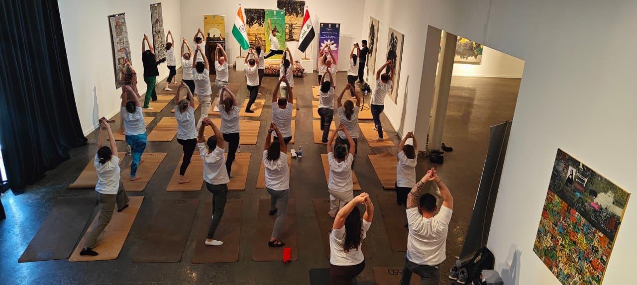 Baghdad Gears Up for the 12th International Day of Yoga 2026. In the run-up to the12th International Day of Yoga 2026, the Embassy of India in Baghdad, in collaboration with 650 Gym at The Gallery, organized a special promotional yoga program on 13 June 2026 for members of the diplomatic community and prominent social media influencers in Baghdad. Session was led by Dr. Dheeraj Prakash Joshi, Yoga Guru. The event highlighted yoga’s universal appeal as a pathway to physical well-being, mental balance, and inner harmony, while strengthening bonds of friendship and understanding among diverse communities. We look forward to welcoming everyone to the grand celebration of the International Day of Yoga 2026 in Baghdad on 20 June 2026.