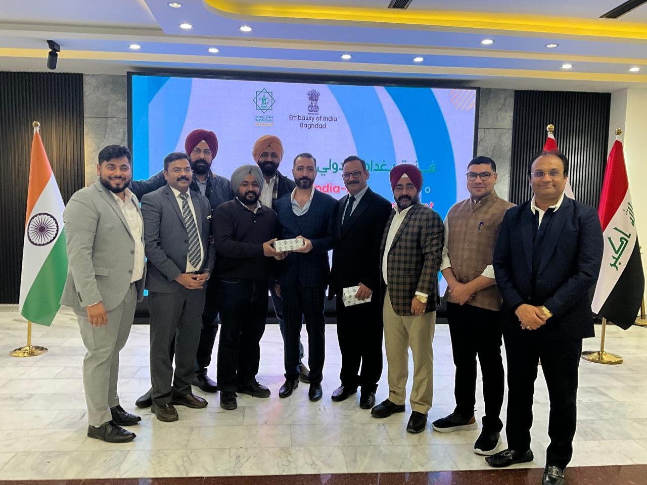 On the sidelines of the 49th Edition of Baghdad International Fair from February 01–07, 2026, Embassy of India, Baghdad organized an India-Iraq B2B Meeting on 05 February 2026, at the Baghdad International Hotel. Approximately 100 Iraqi and Indian businessmen representing from sectors including Electronics, Power, Construction, Readymade garments and Textile, Agriculture, Food & Beverages etc. participated in the Meeting. 22 Indian companies led by Federation of Indian Export Organistation (FIEO) took part in BIF-2026.