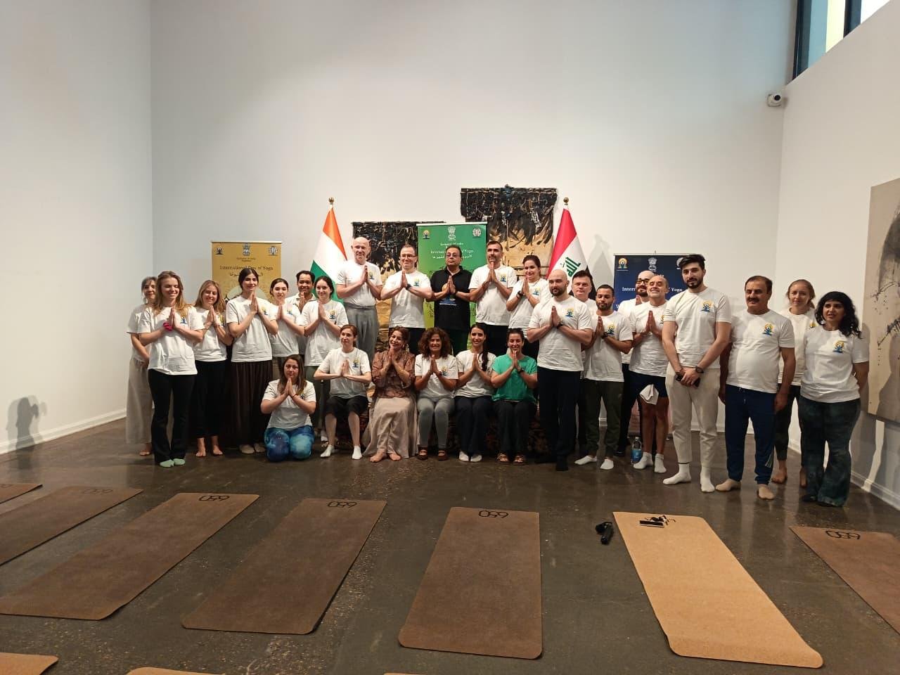 Baghdad Gears Up for the 12th International Day of Yoga 2026. In the run-up to the12th International Day of Yoga 2026, the Embassy of India in Baghdad, in collaboration with 650 Gym at The Gallery, organized a special promotional yoga program on 13 June 2026 for members of the diplomatic community and prominent social media influencers in Baghdad. Session was led by Dr. Dheeraj Prakash Joshi, Yoga Guru. The event highlighted yoga’s universal appeal as a pathway to physical well-being, mental balance, and inner harmony, while strengthening bonds of friendship and understanding among diverse communities. We look forward to welcoming everyone to the grand celebration of the International Day of Yoga 2026 in Baghdad on 20 June 2026.