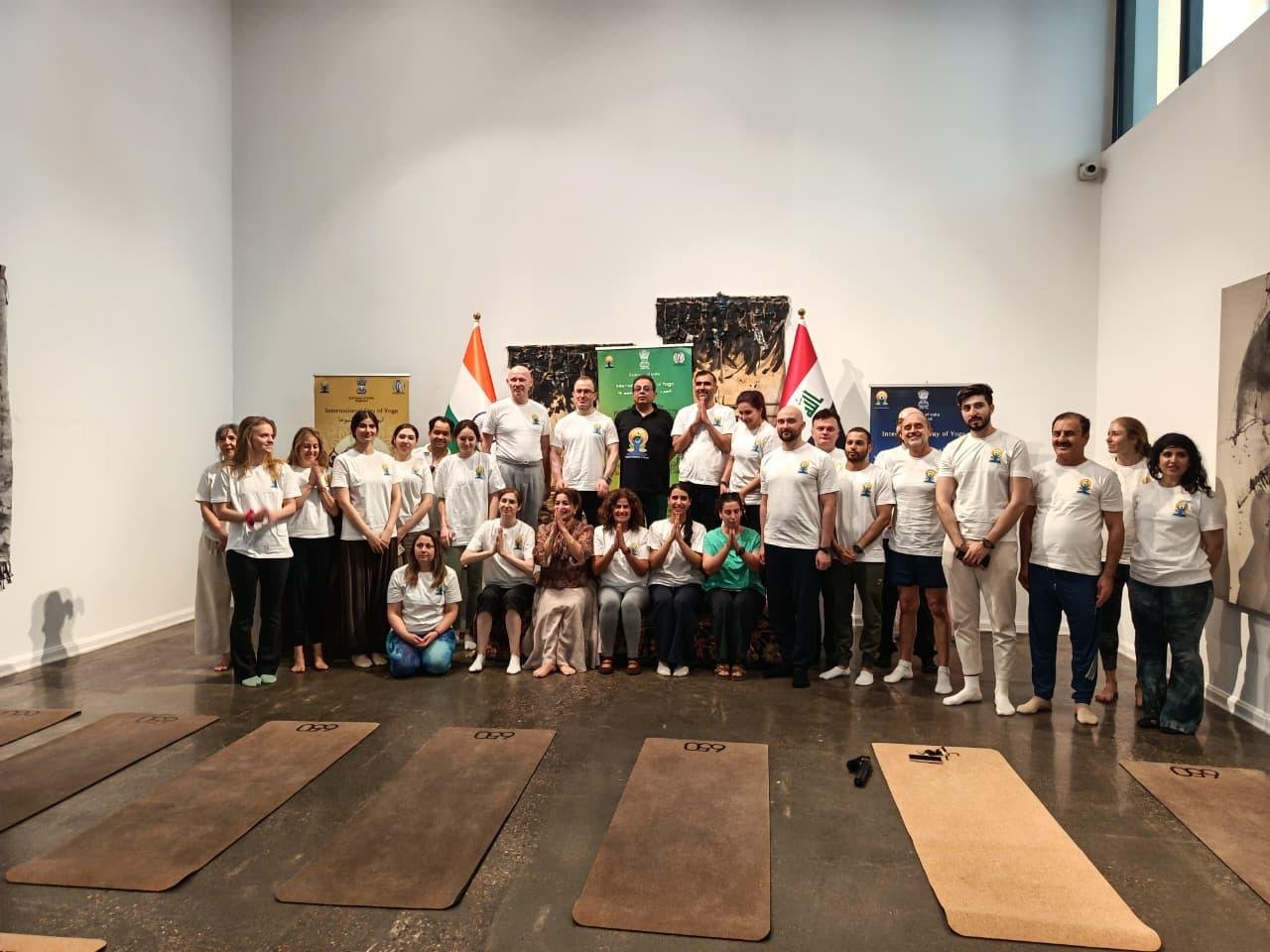 Baghdad Gears Up for the 12th International Day of Yoga 2026. In the run-up to the12th International Day of Yoga 2026, the Embassy of India in Baghdad, in collaboration with 650 Gym at The Gallery, organized a special promotional yoga program on 13 June 2026 for members of the diplomatic community and prominent social media influencers in Baghdad. Session was led by Dr. Dheeraj Prakash Joshi, Yoga Guru. The event highlighted yoga’s universal appeal as a pathway to physical well-being, mental balance, and inner harmony, while strengthening bonds of friendship and understanding among diverse communities. We look forward to welcoming everyone to the grand celebration of the International Day of Yoga 2026 in Baghdad on 20 June 2026.