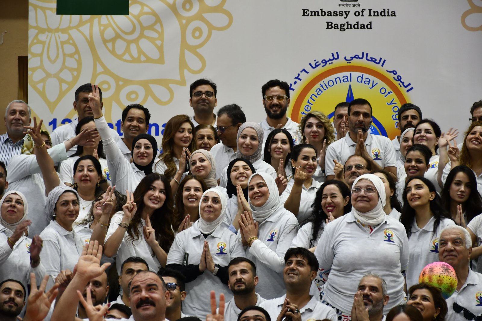 Baghdad Celebrates the 12th International Day of Yoga 2026 with Unprecedented Enthusiasm. The grand celebration of the 12th International Day of Yoga 2026 in Baghdad concluded on a truly inspiring note, bringing together more than 270 yoga enthusiasts in a vibrant display of unity, wellness, and collective spirit. The event venue resonated with a unique and uplifting yogic energy as young and old, men and women, from all walks of life came together to celebrate the timeless wisdom of yoga. Their enthusiastic participation reflected the growing acceptance of yoga as a pathway to physical well-being, mental harmony, and inner peace, and demonstrated that yoga has found a welcoming home in the hearts of the Baghdad community. The Embassy of India extends its heartfelt gratitude to all participants, partners, supporters, and volunteers who contributed to the success of this memorable celebration. Together, we have strengthened the spirit of friendship, wellness, and cultural connection between India and Iraq.