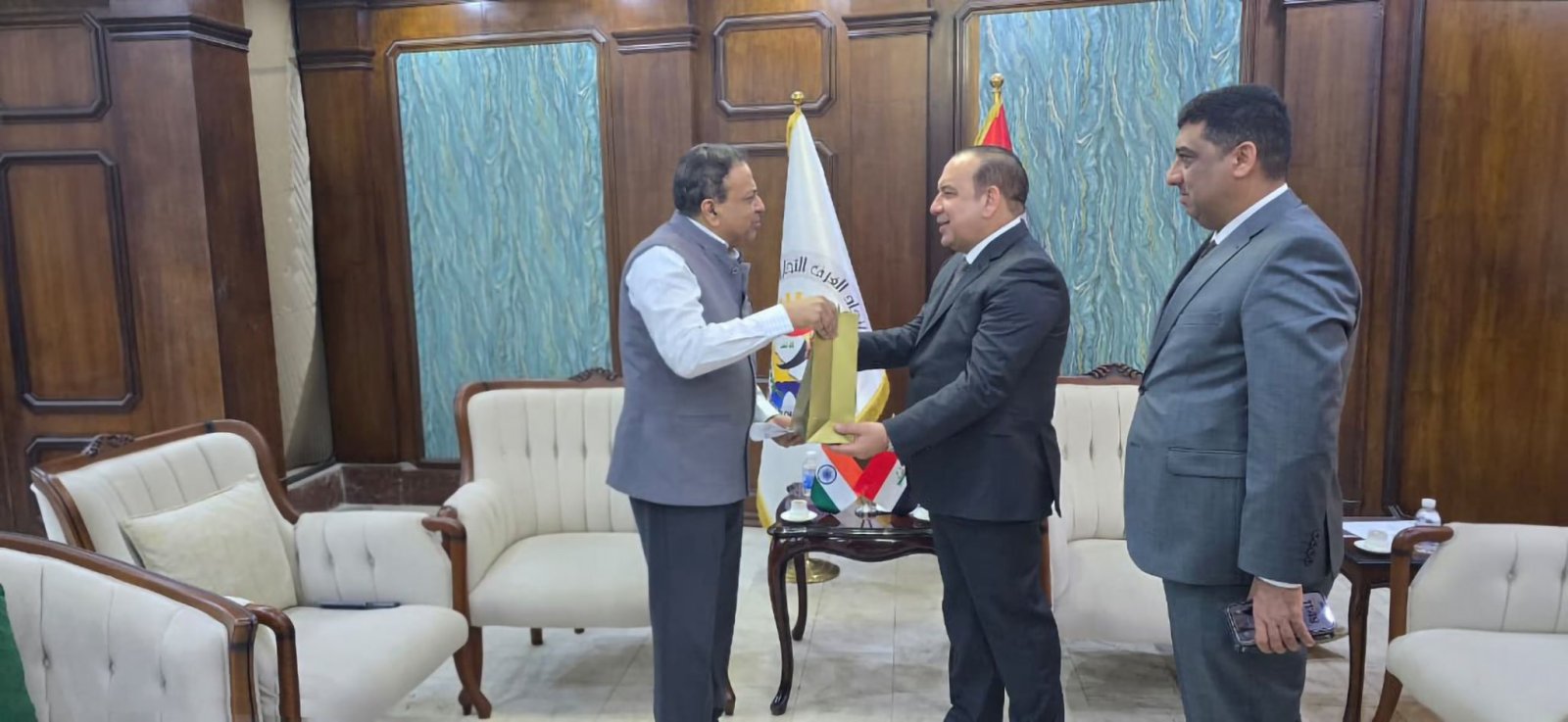 On May 12, Ambassador Soumen Bagchi held a meeting with Mr. Amer Khalaf Al-Fahdawi, the new President of the Iraqi Federation of Chambers of Commerce. Discussions focused on strengthening bilateral trade ties, exploring new investment opportunities, and deepening collaboration between the business communities of India and Iraq.