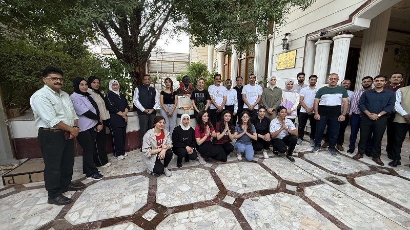 On Mahatma Gandhi’s Birth Anniversary, Ambassador Soumen Bagchi, embassy officials and Iraqi yoga enthusiasts paid floral tribute at the bust of the Mahatma installed in the chancery premises.