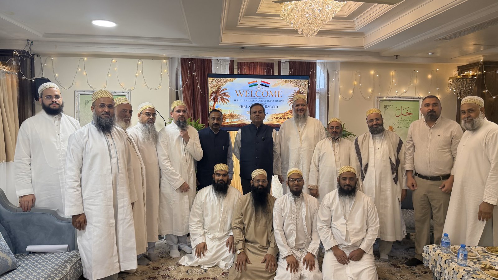 Ambassador Soumen Bagchi met with the Indian Bohra community and members of Faiz-e-Husseini Society at Najaf on 17 May 2026.