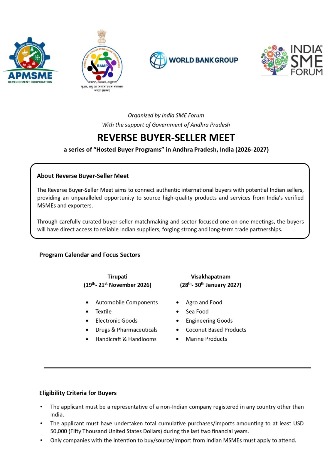 Reverse Buyer Seller Meet - Andhra Pradesh
