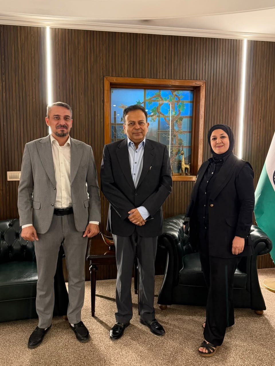 Ms. Dina Al Taai and Mr. Salah Adnan, Co-founders of the International Childhood Advisory Center, called on Ambassador Soumen Bagchi on 26 October 2026 at the Embassy and discussed the possibilities of introducing yoga and Indian culture to children.