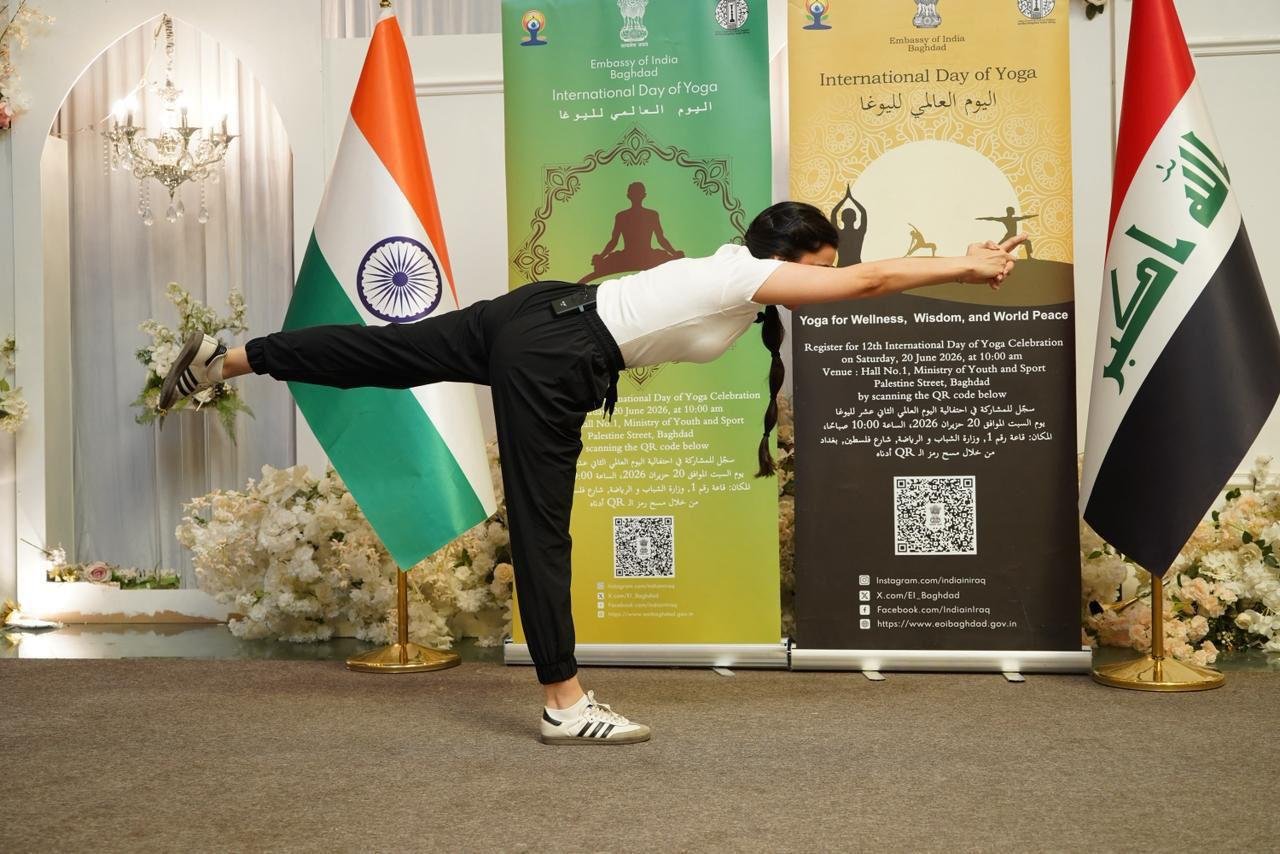 Joy, positivity, and vibrant energy filled the atmosphere as the Embassy of India in Baghdad organized a promotional event for #IDY2026 at the Ministry of Oil Cultural Centre on 24 May 2026. The special yoga session brought together employees of the Ministry of Oil, with many expressing eagerness to join the main International Day of Yoga celebrations at the Ministry of Youth and Sports. The Embassy sincerely appreciates the hospitality and support extended by the Ministry of Oil in making this event a memorable success. Reflecting the spirit of this year’s theme “Yoga for Wellness, Wisdom and World Peace”  the event celebrated harmony, happiness, healthy living, and togetherness.