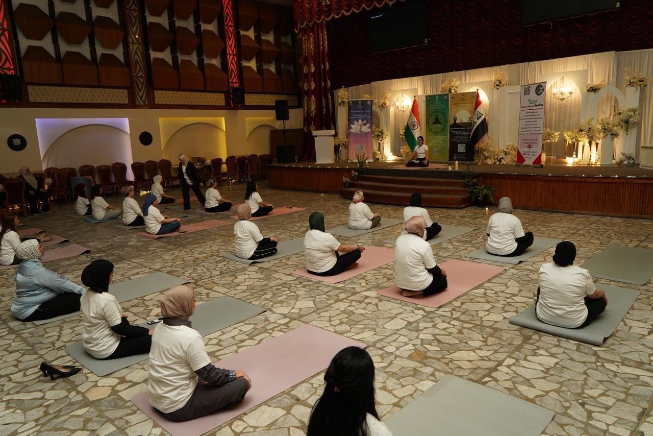 Joy, positivity, and vibrant energy filled the atmosphere as the Embassy of India in Baghdad organized a promotional event for #IDY2026 at the Ministry of Oil Cultural Centre on 24 May 2026. The special yoga session brought together employees of the Ministry of Oil, with many expressing eagerness to join the main International Day of Yoga celebrations at the Ministry of Youth and Sports. The Embassy sincerely appreciates the hospitality and support extended by the Ministry of Oil in making this event a memorable success. Reflecting the spirit of this year’s theme “Yoga for Wellness, Wisdom and World Peace”  the event celebrated harmony, happiness, healthy living, and togetherness.