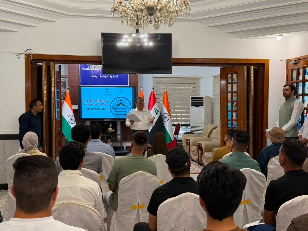 On 06 August 2026, Ambassador Soumen Bagchi interacted with Iraqi students selected as ICCR Scholars for the academic year 2026–27 and extended his warm greetings and best wishes as they embark on their academic journey in India
