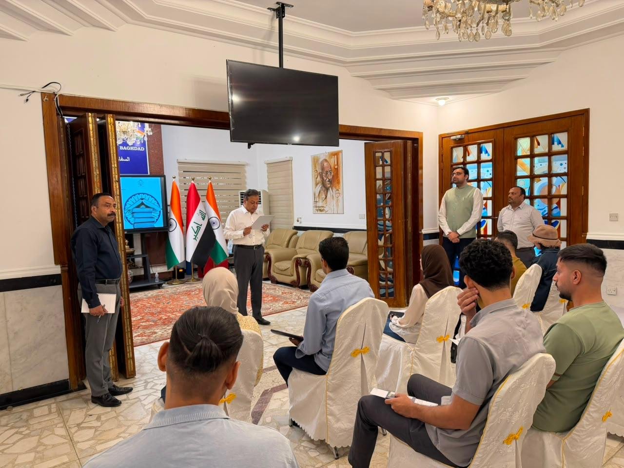 On 06 August 2026, Ambassador Soumen Bagchi interacted with Iraqi students selected as ICCR Scholars for the academic year 2026–27 and extended his warm greetings and best wishes as they embark on their academic journey in India