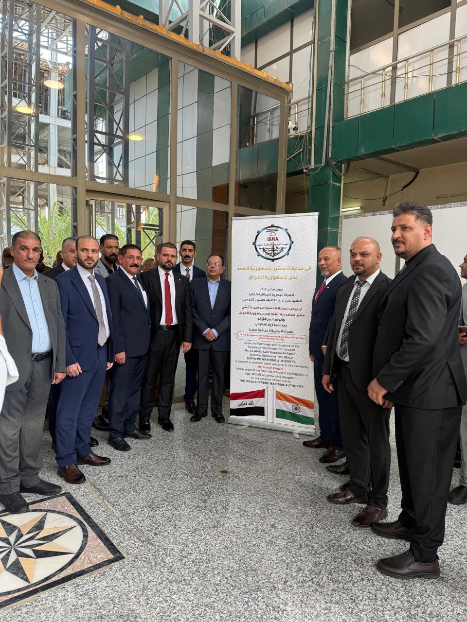 Ambassador Soumen Bagchi met officials of the Iraqi Supreme Maritime Authority and representatives of the State Oil Marketing Organization (SOMO) in Basra on 5 October 2026. Discussions covered India–Iraq maritime and trade ties, energy cooperation, and seafarers’ safety and welfare.