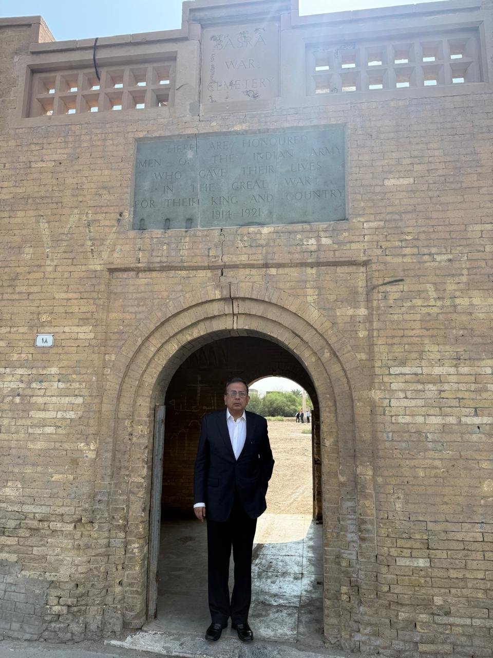 Ambassador Soumen Bagchi and embassy delegation visited a Commonwealth War Graves Commission cemetery in Basra on 6 October 2026 and laid a wreath in remembrance of the Indian soldiers buried and commemorated there. The delegation also received a briefing on the site and its history.