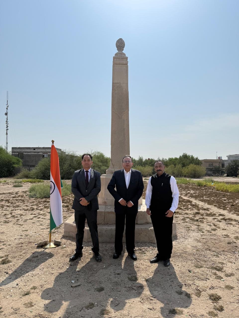 Ambassador Soumen Bagchi and embassy delegation visited a Commonwealth War Graves Commission cemetery in Basra on 6 October 2026 and laid a wreath in remembrance of the Indian soldiers buried and commemorated there. The delegation also received a briefing on the site and its history.