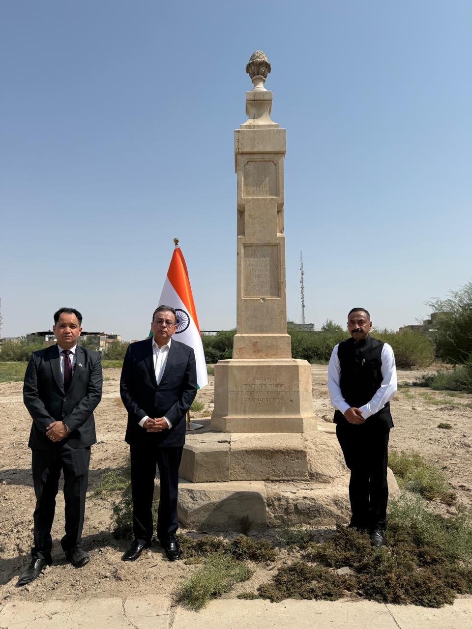 Ambassador Soumen Bagchi and embassy delegation visited a Commonwealth War Graves Commission cemetery in Basra on 6 October 2026 and laid a wreath in remembrance of the Indian soldiers buried and commemorated there. The delegation also received a briefing on the site and its history.