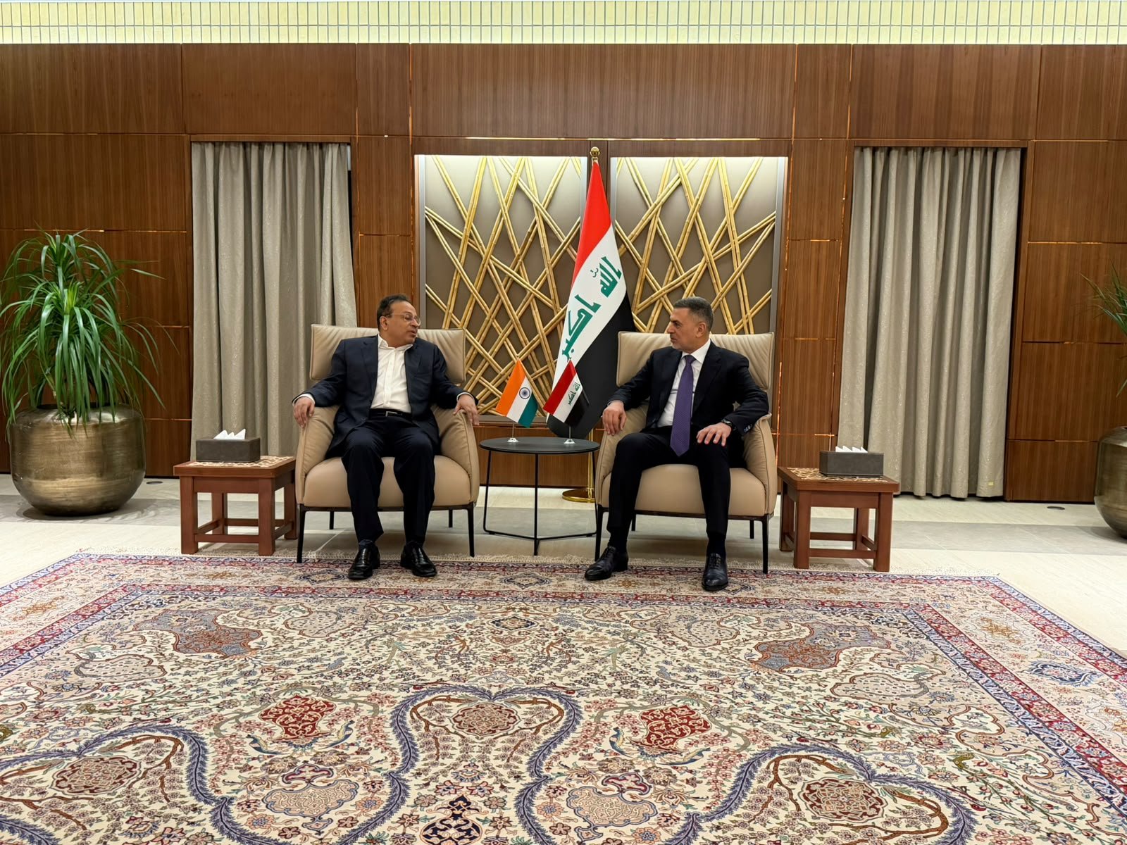 Ambassador Soumen Bagchi called on the Governor of Basra, Mr Asaad Al-Eidani, on 5 October 2026. Discussions covered the historic ties between India and Basra, opportunities for healthcare cooperation and investment, and the care of memorial sites of shared significance.