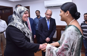 Dr. Adeela Hammoud Hussein, Health Minister of Iraq meeting with Smt. Anupriya Patel, Minister of State for Health amp Family Welfare in New Delhi on October 12, 2017 and discussed a wide range of issues in the field of Health for bilateral cooperation