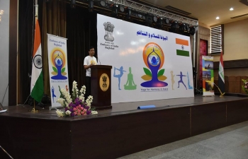 Glimpses of the 4th International Day of Yoga celebrated by the Embassy of India in Baghdad at the Iraqi Hunting Club on June 21, 2018