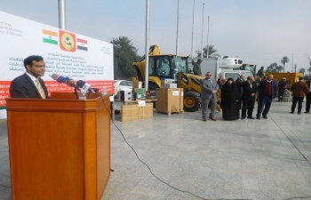 Handing over of equipment and vehicles to the Martyrs' Foundation of Iraq on December 23, 2018 as a humanitarian gesture from Government of India