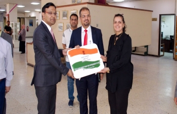 Setting up of India Corner at the main Library of the Baghdad University on June 02, 2019.