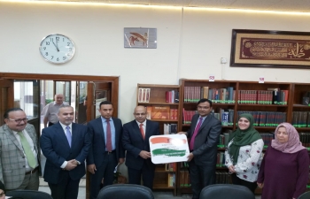 Setting up of India Corner at the Library of the Al Mustansiriya University in Baghdad on June 16, 2019.