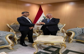 Mr. Haider Al-Shemerti, Assistant Director General, Asia and Australia Division, Ministry of Foreign Affairs of Republic of Iraq welcomed Shri Prashant Pise, Ambassador-designate to Iraq on arrival at Baghdad on 02nd August 2021