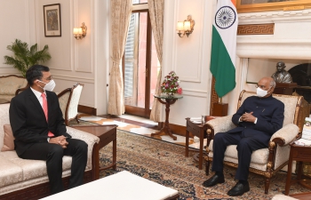 Shri Prashant Pise, Ambassador-designate to Iraq called on Hon'ble Rashtrapati ji Shri Ram Nath Kovind.