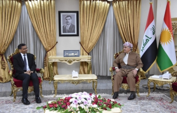 Ambassador Prashant  Pise called on H.E. Mr Reber Ahmed, Minister of Interior, Kurdistan Regional Government on 10.03.2022
