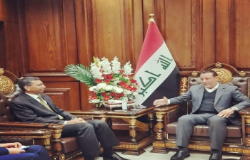 Ambassador Prashant Pise called on H.E. Mr. Hakem Al Zamili, First Deputy Speaker of Parliament of Iraq on 16.03.2022