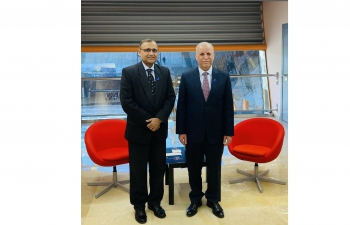 Meeting of Ambassador T.S. Tirumurti, Permanent Representative of India to the UN and as UN Security Council Counter-Terrorism Committee Chair with H.E. Dr. Qahtan Taha Khalaf, Under Secretary for Multilateral Affairs and Legal Affairs, MoFA Iraq on the margins of UNOCT's High-Level Conference on Human Rights, Civil Society, and Counter-Terrorism in Malaga, Spain