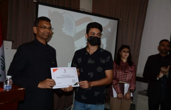 Embassy of India, Baghdad presented the certificate of scholarship to selected ICCR scholars under the Atal Bihari Vajpayee General Scholarship Scheme for the Academic Year 2022-23