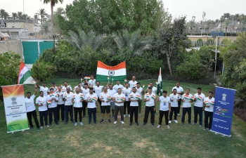 Under the aegis of Azadi Ka Amrit Mahotsav, members of Embassy of India, Baghdad celebrating Har ghar tiranga to commemorate the 75th Anniversary of India's Independence