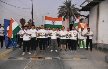Under the aegis of har ghar tiranga, Embassy of India, Baghdad organized a Tiranga Padyatra to commemorate the 75th Anniversary of India's Independence