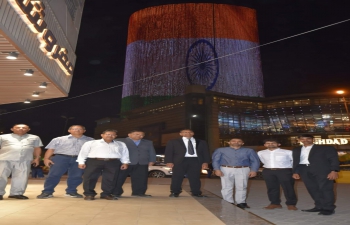 Baghdad Mall lit in tricolour to celebrate the 76th Independence Day of India