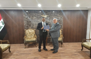 On August 16, 2022, Ambassador Prashant Pise met H.E. Mr. Haider Ali-Shemerti, DG Asia & Australia Department, Ministry of Foreign Affairs of the Republic of Iraq.