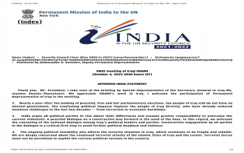 Statement of Ambassador R. Ravindra, Deputy Permanent Representative of India to the United Nations on October 4, 2022 at the UNSC meeting on political situation in Iraq.