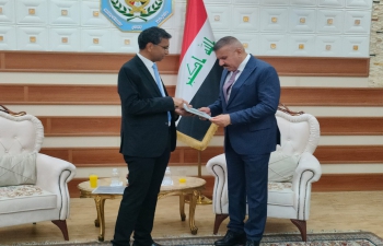 Ambassador Prashant Pise met H.E. First General Staff Abdul Amir Kamel Al-Shamri, Minister of Interior on 14 November 2022. During the meeting, bilateral issues of mutual interest were discussed.