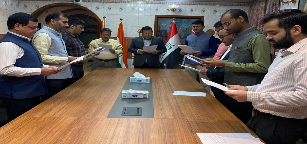 On the occasion of Constitution Day of India, Cd'A administered the ' Preamble pledge' to the officials of the Embassy of India, Baghdad, Iraq.