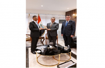 Ambassador Prashant Pise met H.E. Mr. Mustafa Ghaleb Mokhif, Governor of Central Bank of Iraq, on Monday 9 January 2023. During the meeting, bilateral issues of mutual interest were discussed.